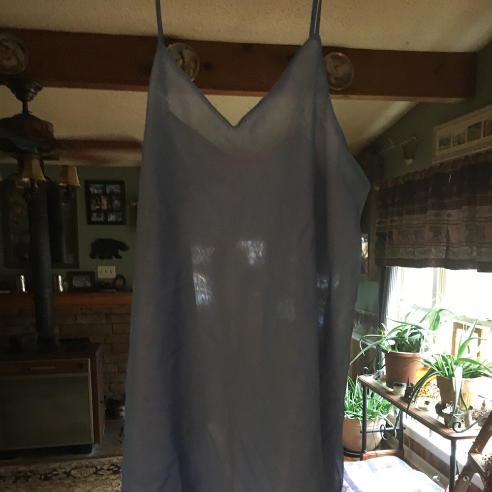 Light blue silky nightgown to knee